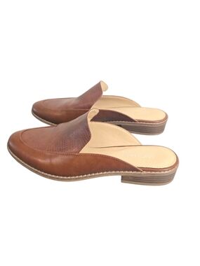 Michael By Michael Shannon Brown Leather Slip-On Mules